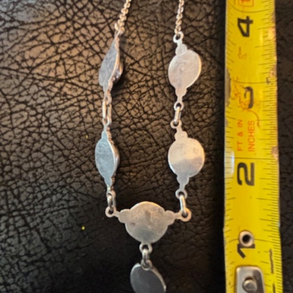 Navajo vintage  sterling silver/onyx Necklace - Picture 4 of 4